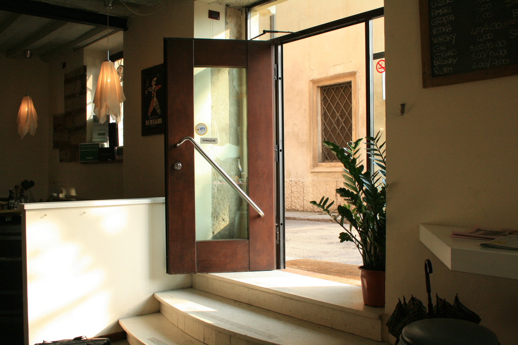 A photo of a security door in an entry way