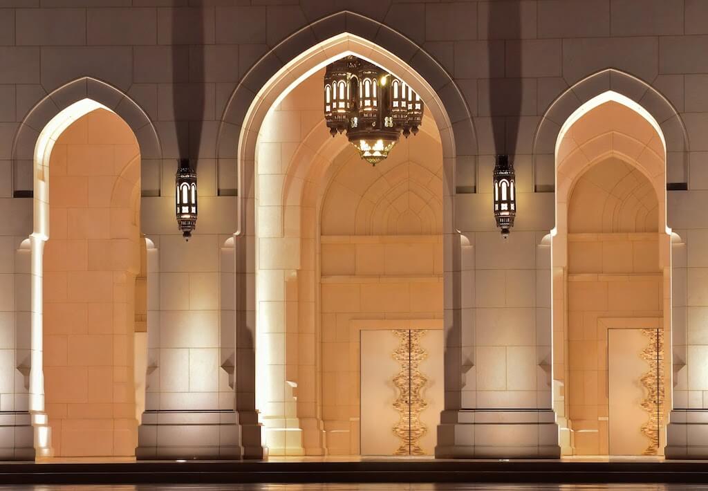 A photo of custom security doors that face a large, open rotunda. 