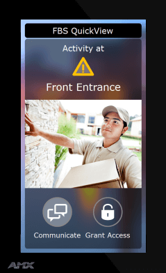 A photo of our home security app alerting a client that there is someone at the door.